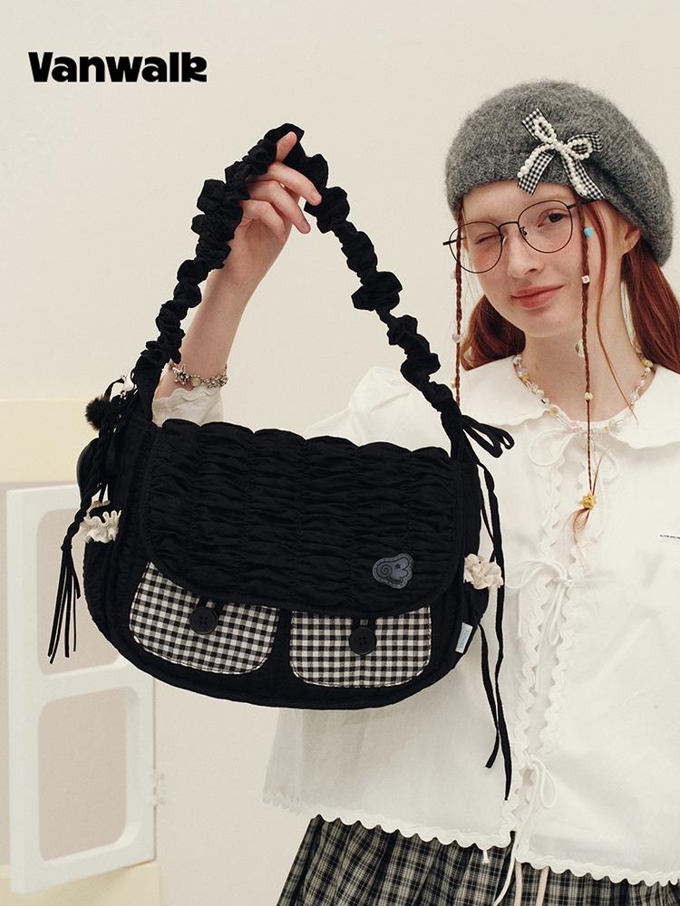 Vanwalk Cloud Pocket Crossbody Bag [Check Black]