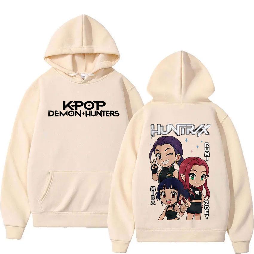 Kreslená K-popová grafická mikina s kapucí Lovci démonů Pánská Dámská Ležérní Mikina Módní Y2K Dlouhý rukáv Fleece Ležérní Mikina s kapucí