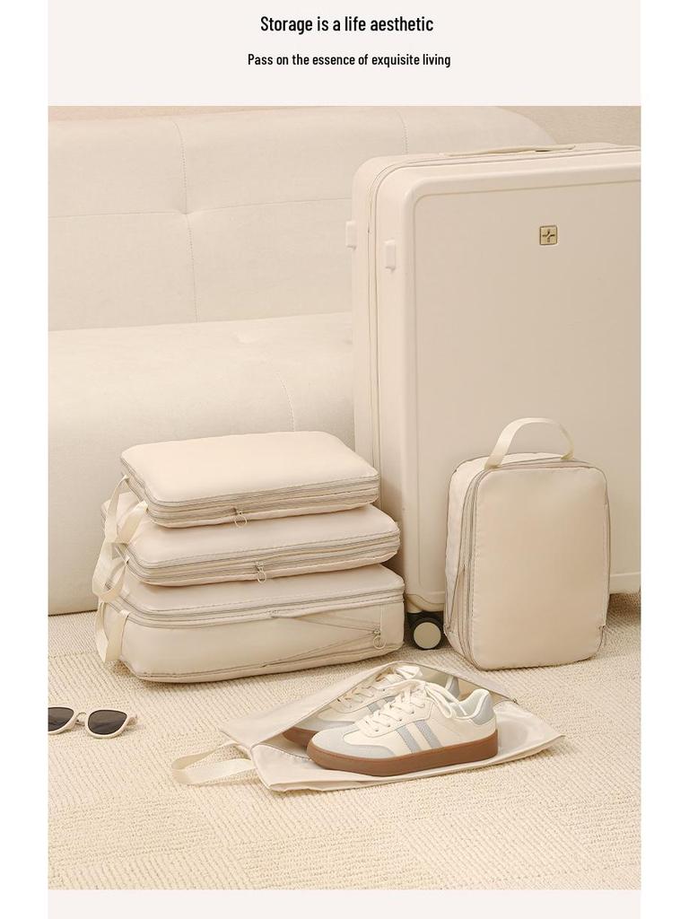 7-Piece Travel Packing Cubes Set - Compressible Storage Organizer for Clothes