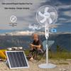16-Inch Rechargeable Solar Floor Fan with Light for Outdoor Camping