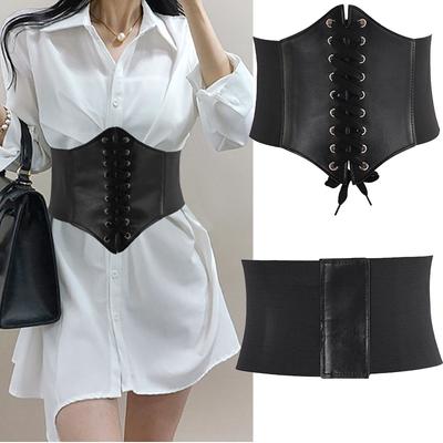 Korse Geniş Pu Deri Kemer Vücut Şekillendirici Kadın Gotik Steampunk Bel Seksi Korseler Büstiyerler