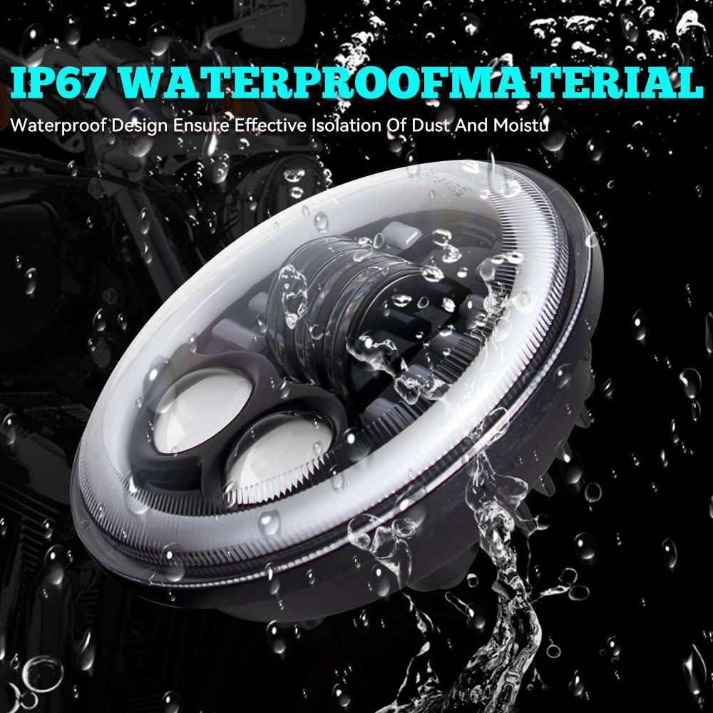 5.75 Inch Black Halo Angel Eyes LED Headlight For Triumph Sportster 1200 883 Street 500 750 5-3/4" Projector Round Headlamp