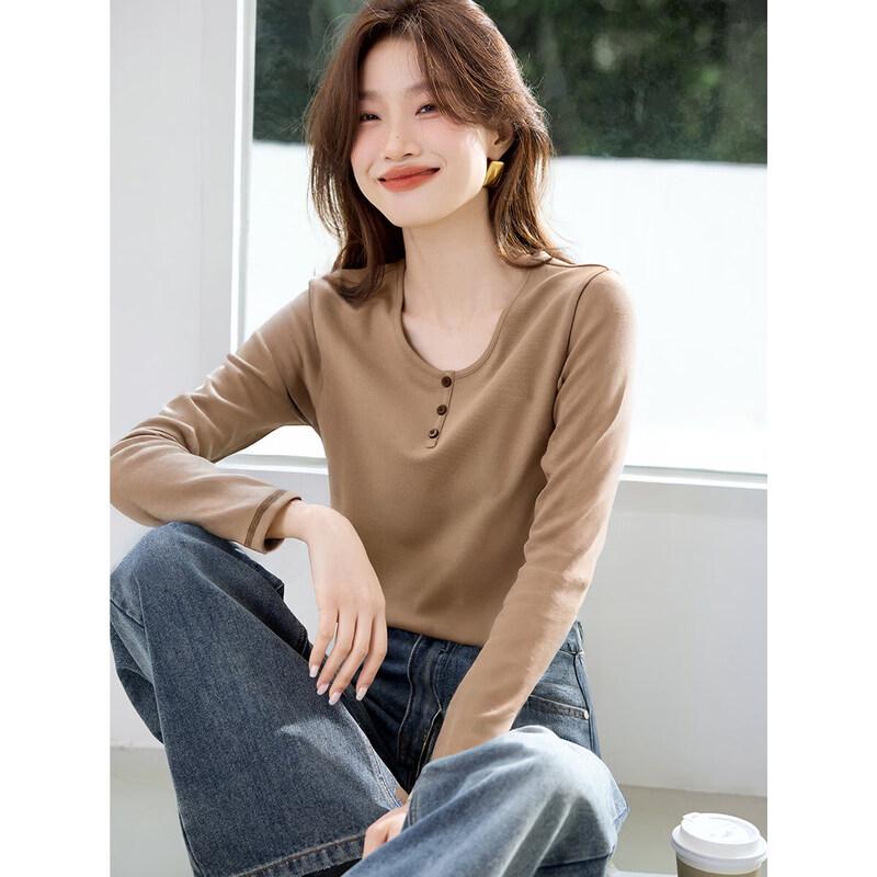 Women's Elegant Round Neck Long Sleeve T-Shirt