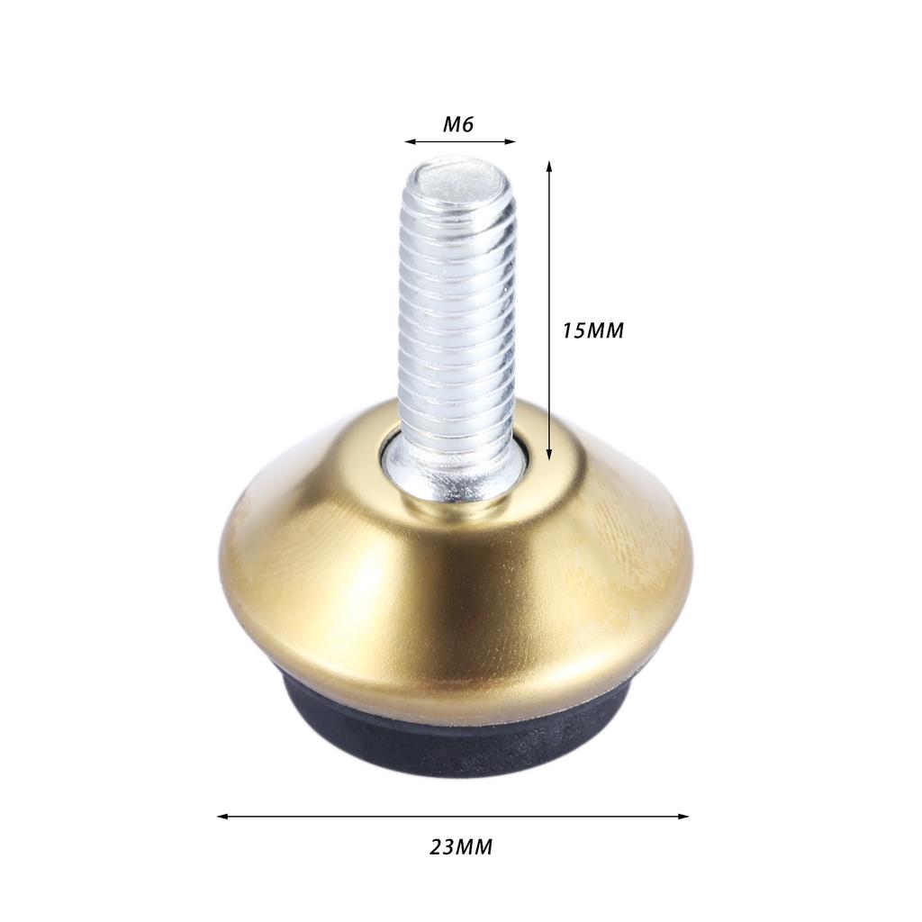 4 Stück verstellbare Metallmöbelgleiter Füße Beine M6*15mm Gewindeschraube Schwarz/Silber/Gold für Schrank Tisch Stuhl Maschinenbasis
