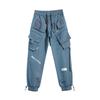 Dünne Streetwear Casual Hose Herren Bänder Harem Jogginghose Männlich Slim Fit Frühling Cargohose Mehrere Taschen Damen Hose