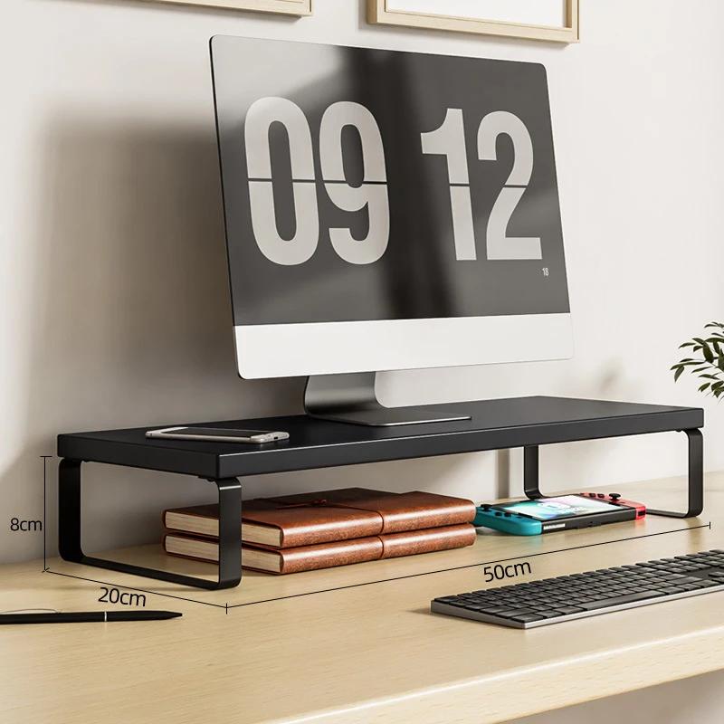 Wooden Monitor Lifting Rack Base Support Cushion Rack Computer Heightening Bracket Office Multifuncte Desktop Storage Rack