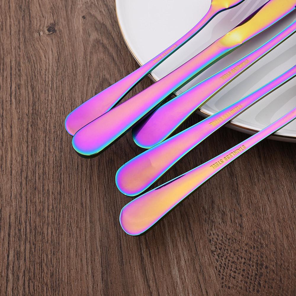 1/2/4/6Set Gold Dinnerware Set Stainless Steel Steak Knife Fork Spoon Western Flatware Cutlery Set Kitchen Silverware Dessert Tableware Set