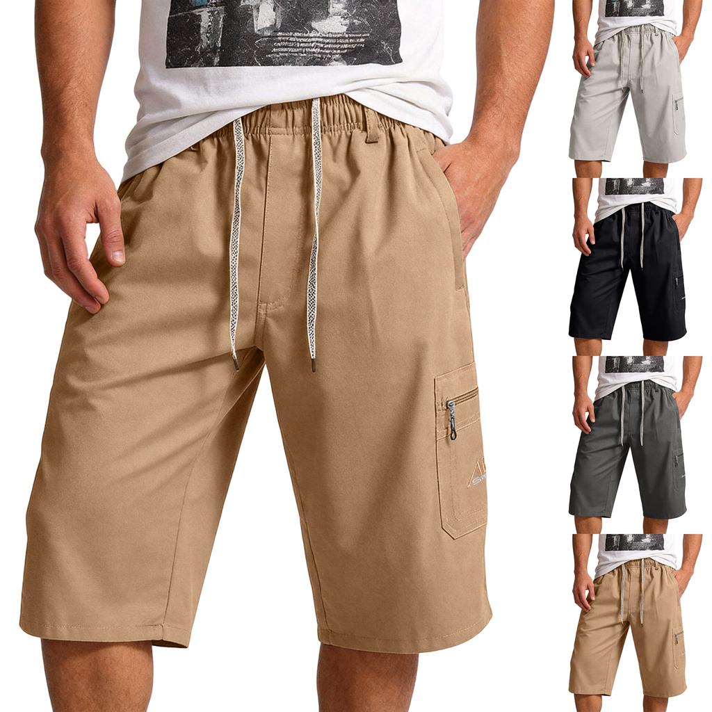 Men's Casual Pants, Summer Lightweight Beach Shorts, Three-quarter Length Shorts