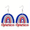 Independence Day Earring Memorial Day Earring Fashion Colorful Flag Sunflower Acrylic Earrings for Women Holiday Earrings