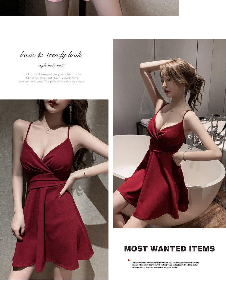Sexy Strappy Deep V A-Line Club Dress