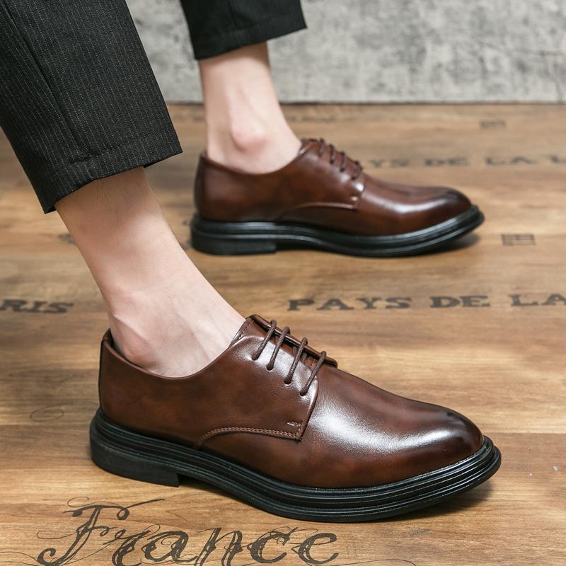 Men Oxfords Dress Brogues Derbys Formal Business Brown Leather Shoes Tuxedo Wedding Shoes Over Sized