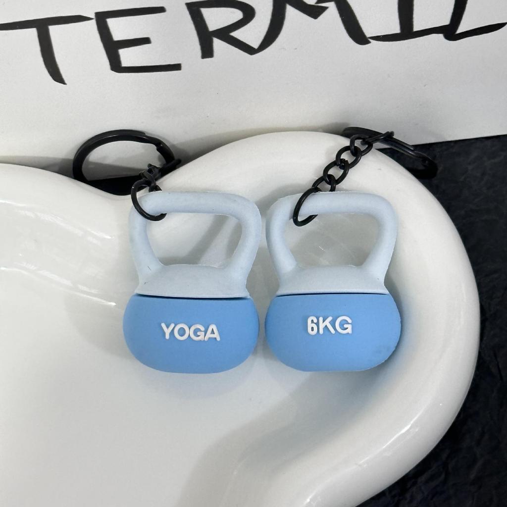 Miu Series Dumbbell Plate Keychain: Trendy Fitness Accessory & Sports Jewelry Gift