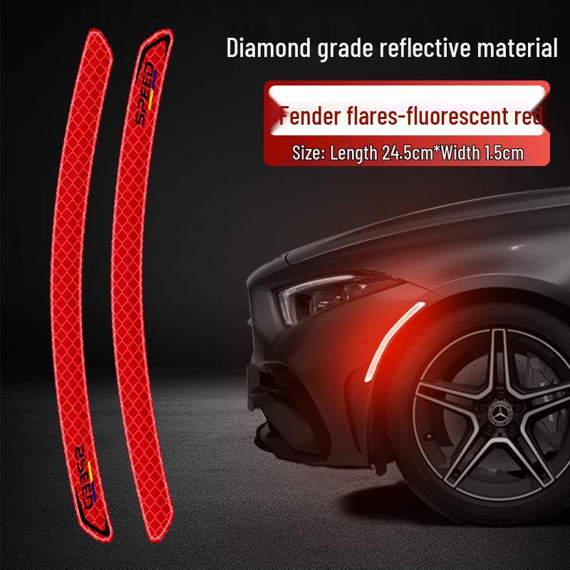 Luminous Reflective Car Wheel Arch & Bumper Stickers: Night Safety & Anti-Scratch Protection
