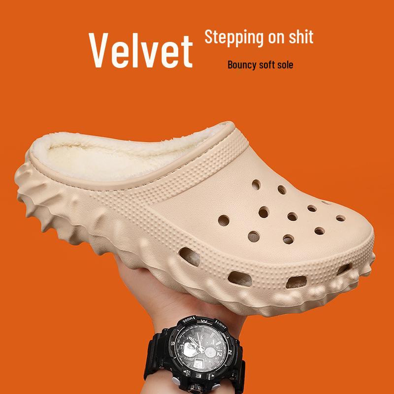 2025 Winter Fleece-Lined Closed-Toe Shoes - Warm, Thick Cotton Slippers for Couples