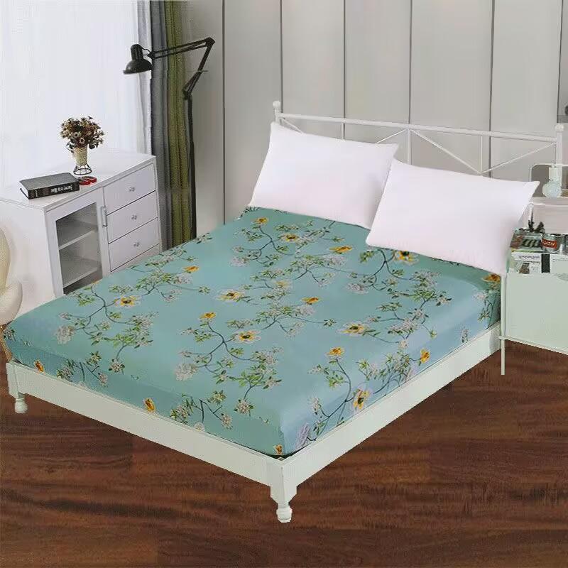 Lagmta 100 Polyester Fitted Sheet Elastic Band Mattress Cover Printed Bed Sheet 4 Corners