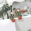 Metalowe Kolczyki Studs z Cyrkoniami w Kształcie Kaktusa dla Kobiet Nowy Trend Prosty Design Cyrkonia Akcesoria Imprezowe