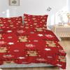 3Pcs Christmas Reindeer Hot Chocolate Bedding Sets For All Sizes New 3D Printed Bed Cover Comforter Duvet Cover Pillowcase Bedroom Decoration