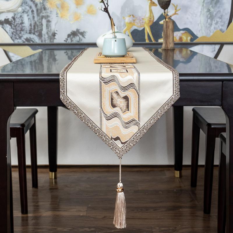 New Chinese-style Tablecloth Vintage Table Runner Tassel Decoration Luxury Home Table Cloth TV Cabinet Doilies Table Decoration