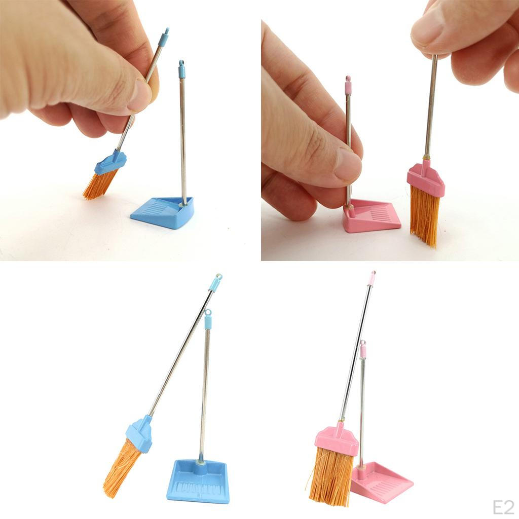 1/12 Broom Dustpan Set for Dollhouse Decorative Accessories