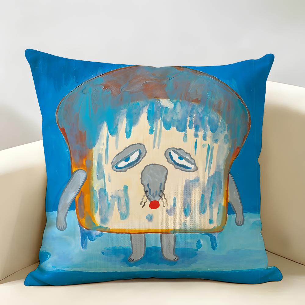 Book BBread Thief Cute Cushion Cover Natural Linen Organic Fabric DoubleSided Printing Room Sofa Decor Pillow Case