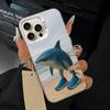 Brainrot Tralalero Phone Case For iPhone 11 12 13 14 15 16Pro Max Plus White Sliver  Phone Cover