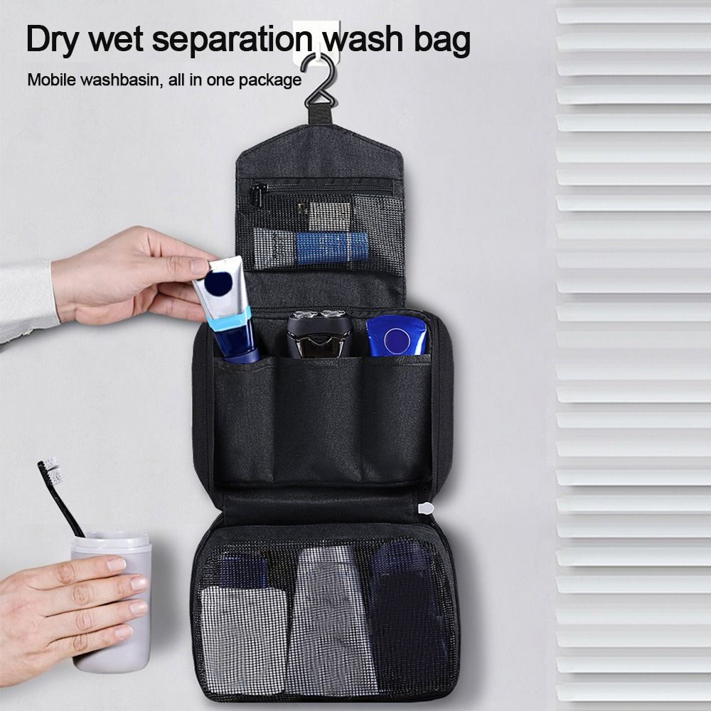 Waterproof Travel Organizer Wet/Dry Compartments Folding Design Bathroom Organizer Essentials Case Cosmetic Storage