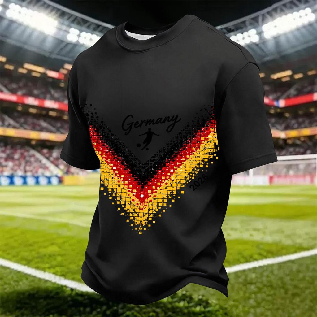 Men's Quick Dry Soccer Print T-Shirt Lightweight Mesh Breathable Athletic Tee