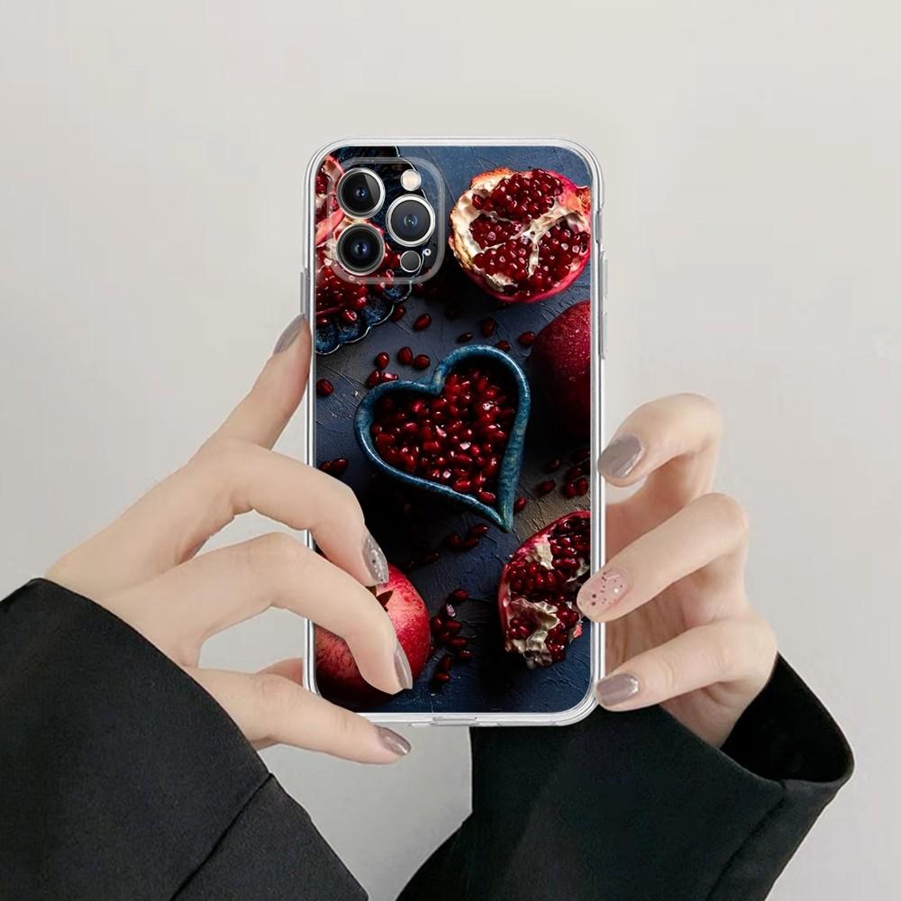 Red pomegranate Phone Case For iPhone XR X XS Max 14 13 Pro Max 11 12 Mini 6 7 8 plus SE 2020 Printing Cover