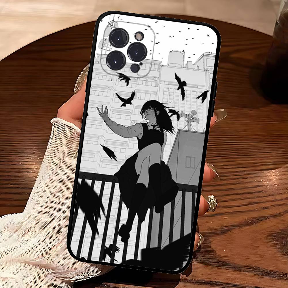 Asa Mitaka Chainsaw Man Anime Manga Phone Case For Iphone 16 15 17 13 14 12 11 Pro Max Plus Black Shell Cover Case