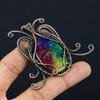 Butterfly Shaped Rainbow Solar Quartz Gemstone Pure Copper Wire Wrapped Handmade Pendant Jewelry For Her