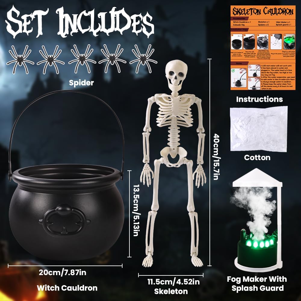 Sets Witch Cauldron Decoration With Magic Levitation Potion Bottle And Atomizer Dark Plastic Magic Basin Suitable for Halloween