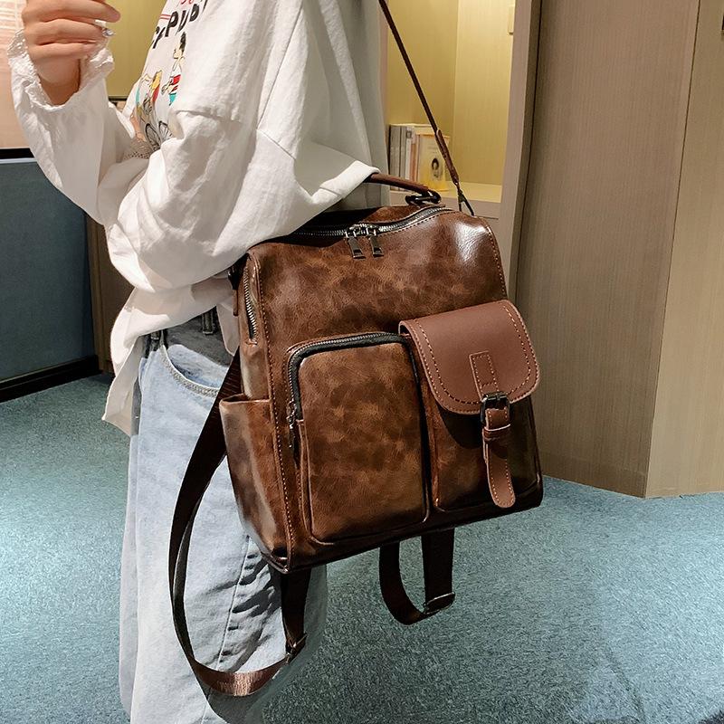2025 New Women's Bag, College Style PU Women's Backpack, Popular Bag