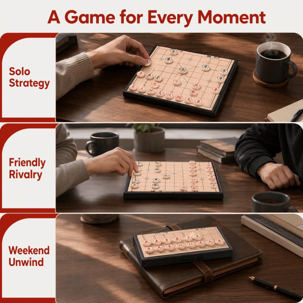 Faltbares Xiangqi Strategie Brettspiel Set Tragbares Chinesisches Schach Set Büro
