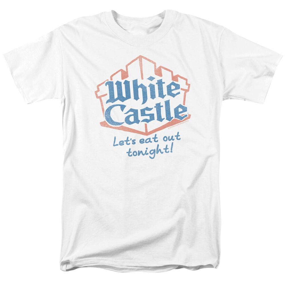 White Castle Lets Eat T Shirt Mens Licensed Hamburger Tee White XXL