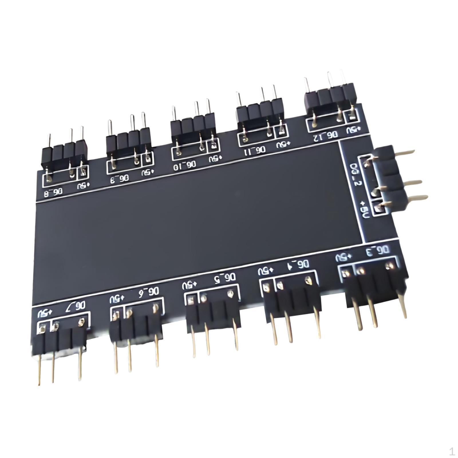 Computer Fan Motherboard RGB LED Splitter Hub for PC Desktop 5V