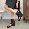 Summer Women's Boots Fashion Hollow Out Mesh Boots Bohemian Roman Sandalias for Women Pinch Toe Flat Cool Boots Sandalias Mujer