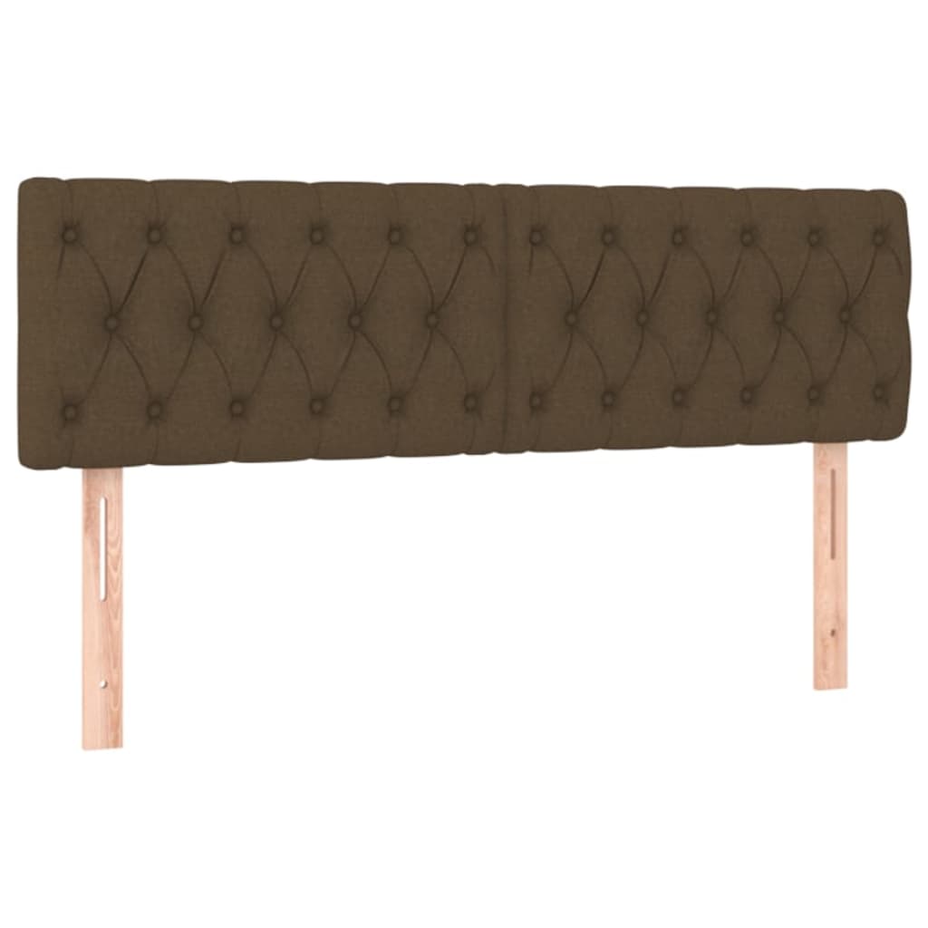 Box Spring Bed with Mattress Dark Brown 140 X 200 Cm Fabric