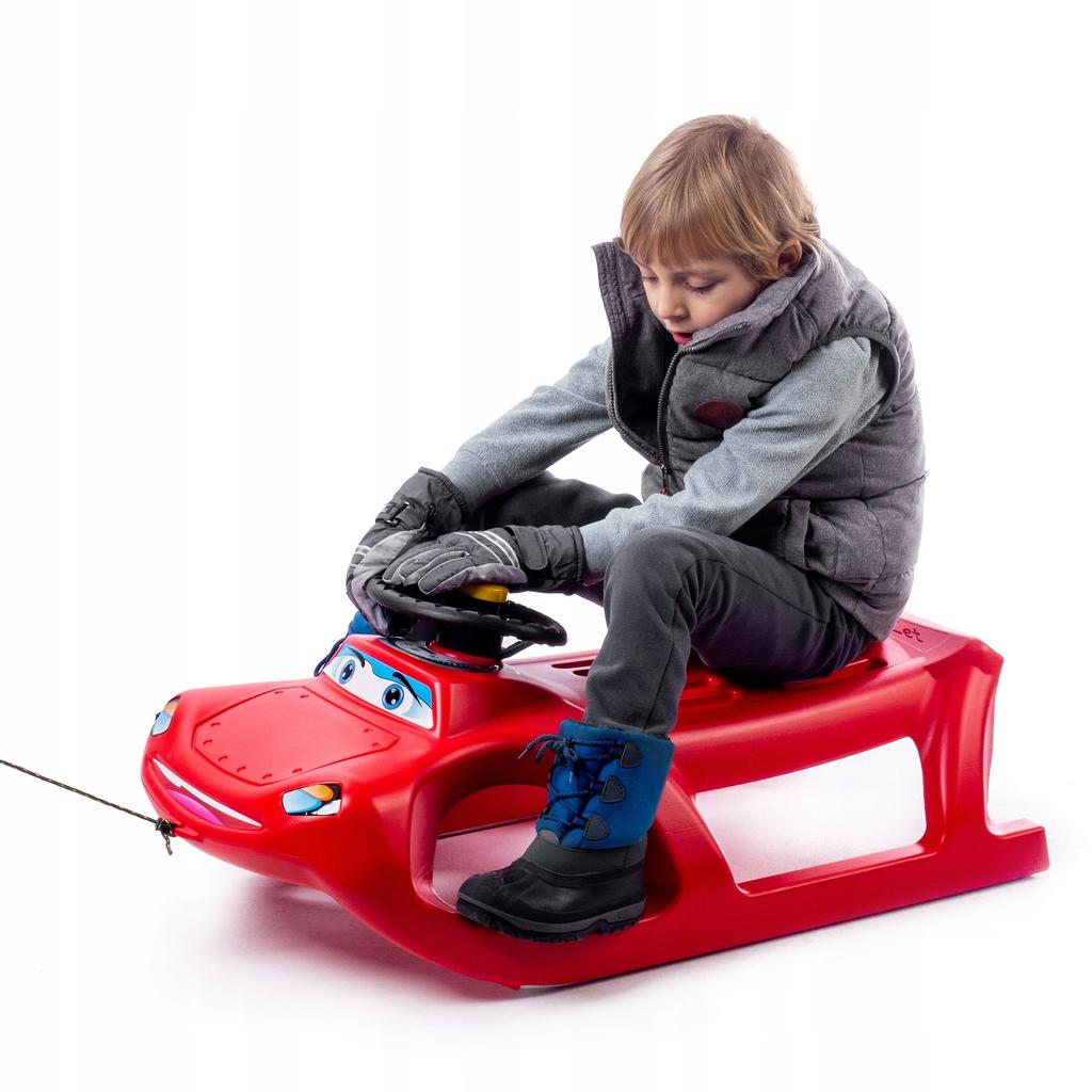 KADAX Sanki Plastikowe Z Kierownicą Dla Dzieci Ślizgacz Zjazdowy Ślizg