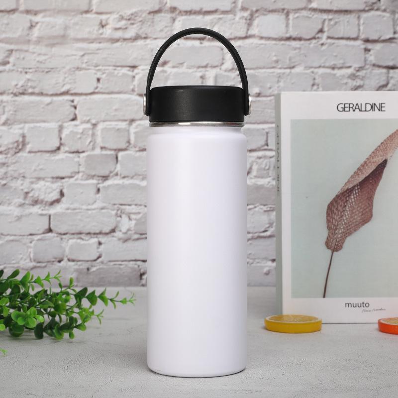 18oz Stainless Steel Space Kettle Handle Lid Thermos Bottle Outdoor Sports Kettle Double-layer Vacuum Bottle Thermos Cup
