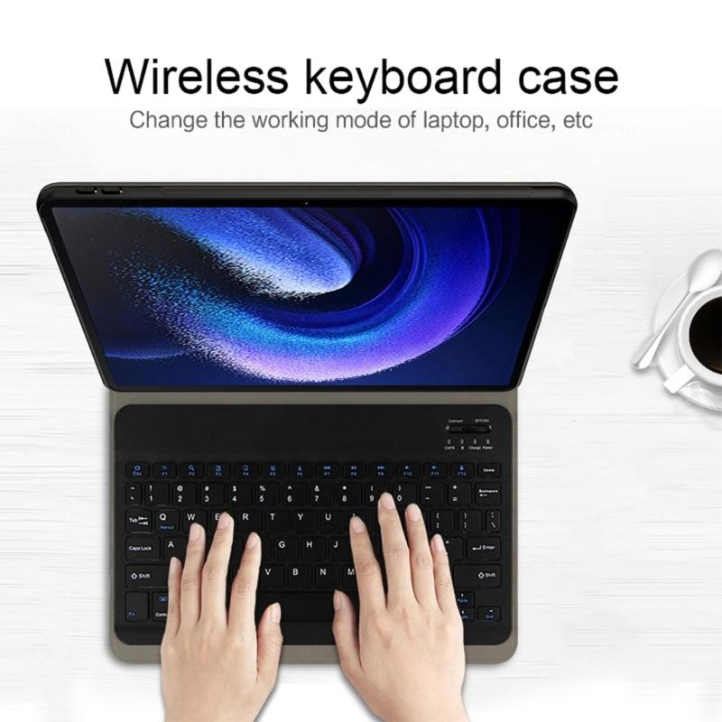 Magnetic Keyboard Case for Pad 9Pro 12.1in Tablets Protector Detachable Leather Cover Enhances Productivity