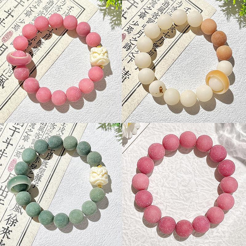 Chinese Style Dancing Lion Bodhi Bracelet Pliable Temperament Crafts Buddha Beads Rosary Bodhi Seed Bracelet Jewelry Gifts