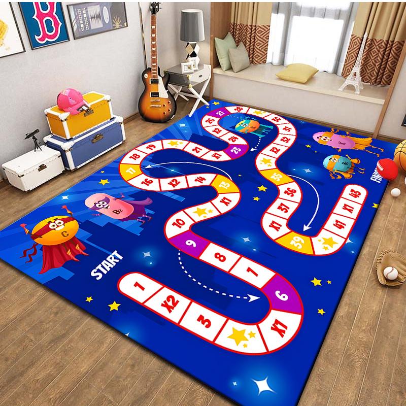 15 Size Snakes and Ladders Game Pattern Rug Carpets for Bedroom Living Room Mat Creative Door Mat Dressing Room Rugs Play Mats