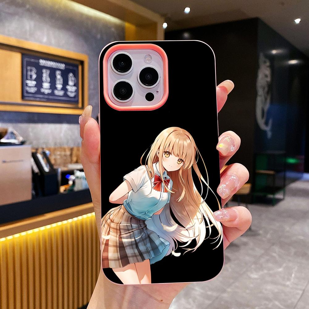 

Angel Mahiru Shina Phone Case for iPhone 17 16 15 14 13 12 11 Air Pro Max Plus Jelly Double layer Pink Cover iPhone 14 Plus