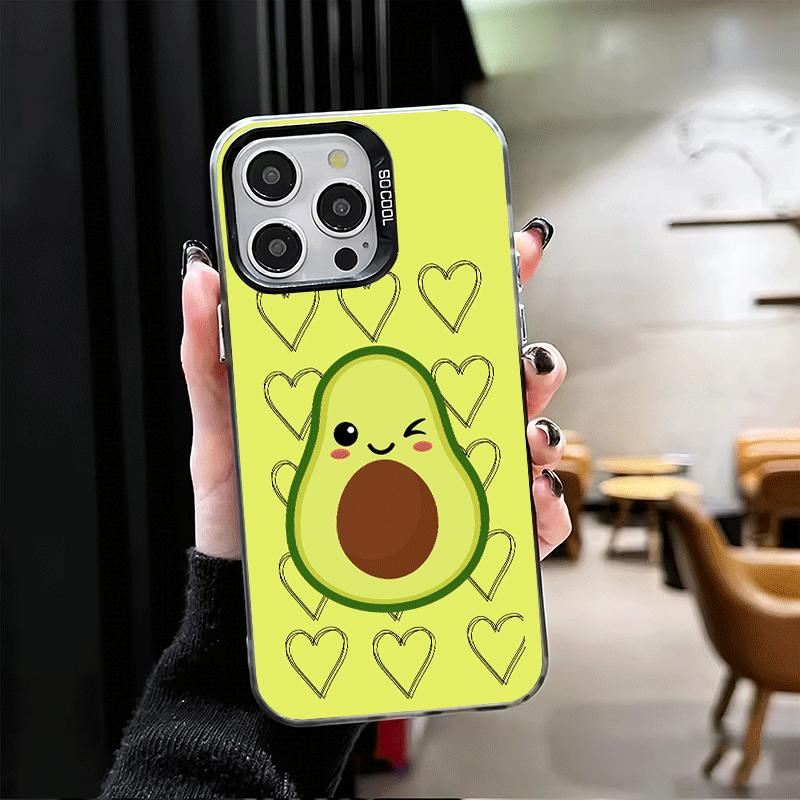 Cartoon Cute Avocado Soft Phone Case for iPhone 15 16 17 Pro Max 17Air 16E 14 Plus 13 12 Mini Shockproof Cover Back Shell
