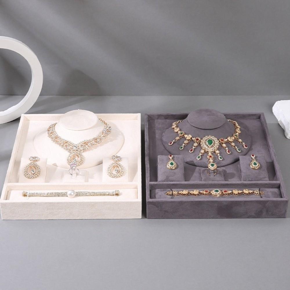 High-end Jewelry Tray with Partitioned Texture Jewelry Set Display Stand  Dresser