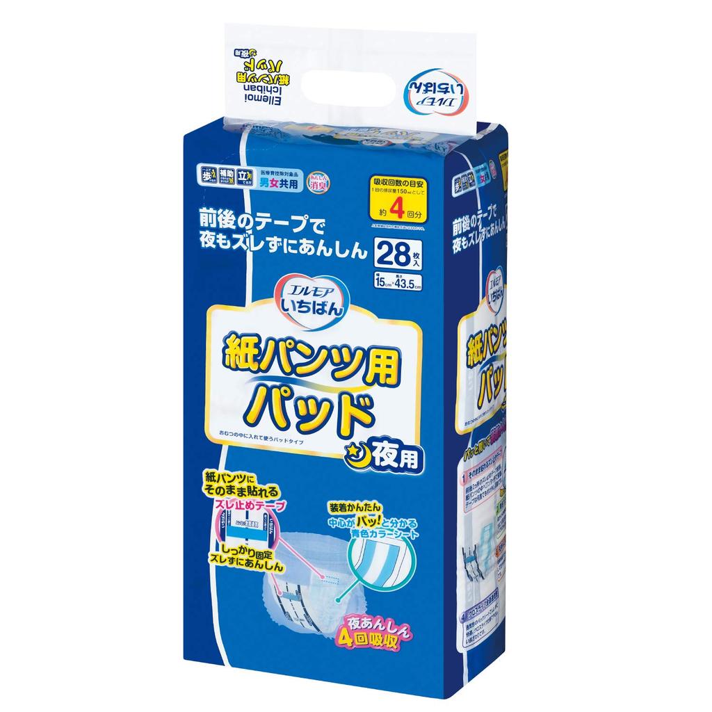 Elmore Ichiban Disposable Pants 28 count Pads, Nighttime,