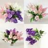 Beautiful 5 Heads Artificial Hyacinth Fake Silk Flowers Bouquet For Wedding And Home Decor