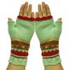 Stylish Half Finger Gloves for Women Knitted Winter Wrist Warmers with Floral Embroidery X3UC