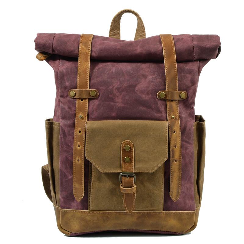 Retro Waxed Canvas Travel Laptop Backpack