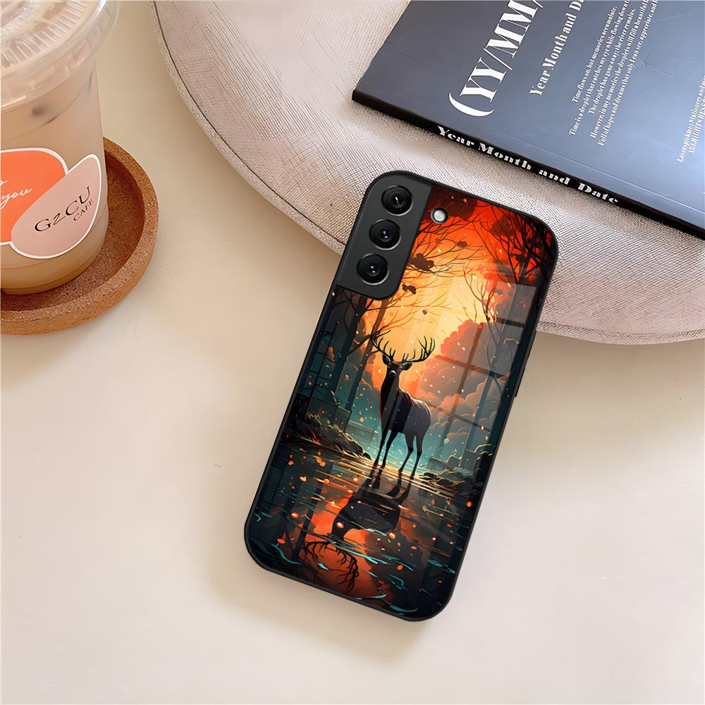 Custodia per Telefono Camo Caccia al Cervo Vetro Per Samsung Galaxy S26 S25 S21 S22 S24 S23 S20 Ultra Fe Plus A16 A24 A55 A53 Coque